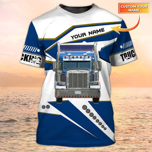 Custom Semi Truck T Shirts, Big Truck 3D Print T Shirts, Truck Driver Gift For Him