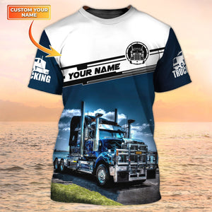 Custom Name Tow Truck Driver Shirts, Big Truck T Shirts, Truck Driver Gift For Him