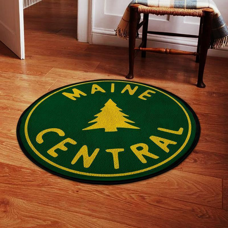 Railspirit Mainecentral Round Mat Maine Central Railroad Round Floor Mat Room Rugs Carpet Outdoor Rug Washable Rugs