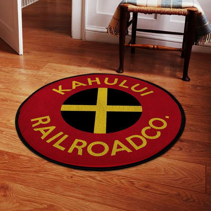 Railspirit Kahului Living Room Round Mat Kahului Railroad Circle Rug