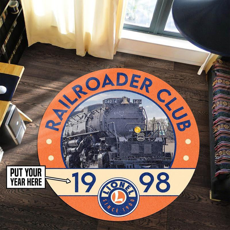 Railspirit Personalized Up Union Pacific Railroader Club Round Mat Round Floor Mat Room Rugs Carpet Outdoor Rug Washable Rugs