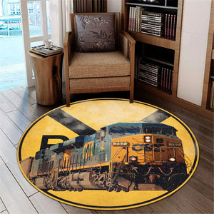 Railspirit Csx Railroad Crossing Round Mat Round Floor Mat Room Rugs Carpet Outdoor Rug Washable Rugs
