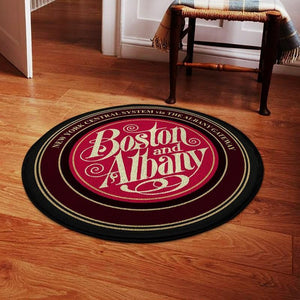 Railspirit Bar Living Room Round Mat Boston & Albany Railroad Circle Rug