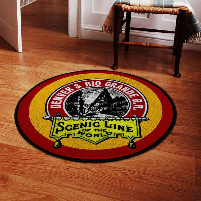 Railspirit Denverrio Round Mat Drgw Denver And Rio Grande Western Railroad Round Floor Mat Room Rugs Carpet Outdoor Rug Washable Rugs