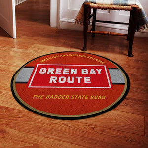Railspirit Greenbay Round Mat Green Bay & Western Railroad Round Floor Mat Room Rugs Carpet Outdoor Rug Washable Rugs