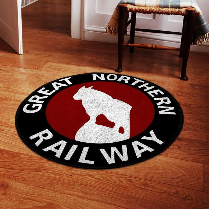 Railspirit Gnr Round Mat Great Northern Railway Round Floor Mat Room Rugs Carpet Outdoor Rug Washable Rugs