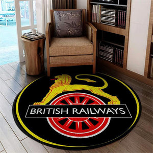 Railspirit British Railways Reproduction Railroad Living Room Round Mat Circle Rug
