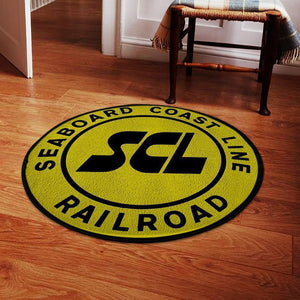 Railspirit Scl Seaboard Round Mat Seaboard Coast Line Railroad Round Floor Mat Room Rugs Carpet Outdoor Rug Washable Rugs