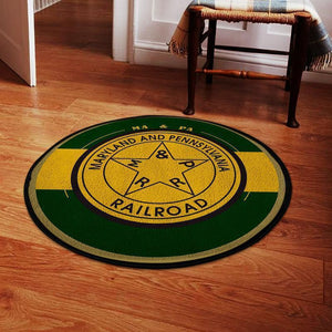 Railspirit Mapa Round Mat Ma&Pa Maryland & Pennsylvania Railroad Round Floor Mat Room Rugs Carpet Outdoor Rug Washable Rugs