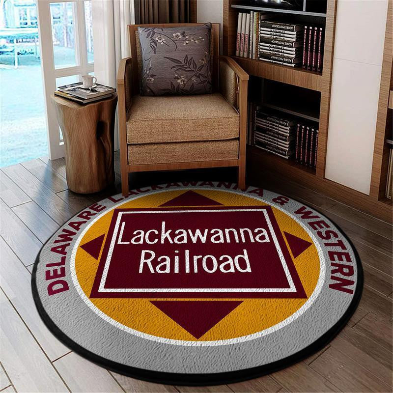 Railspirit Lackawanna Railroad Round Mat Round Floor Mat Room Rugs Carpet Outdoor Rug Washable Rugs