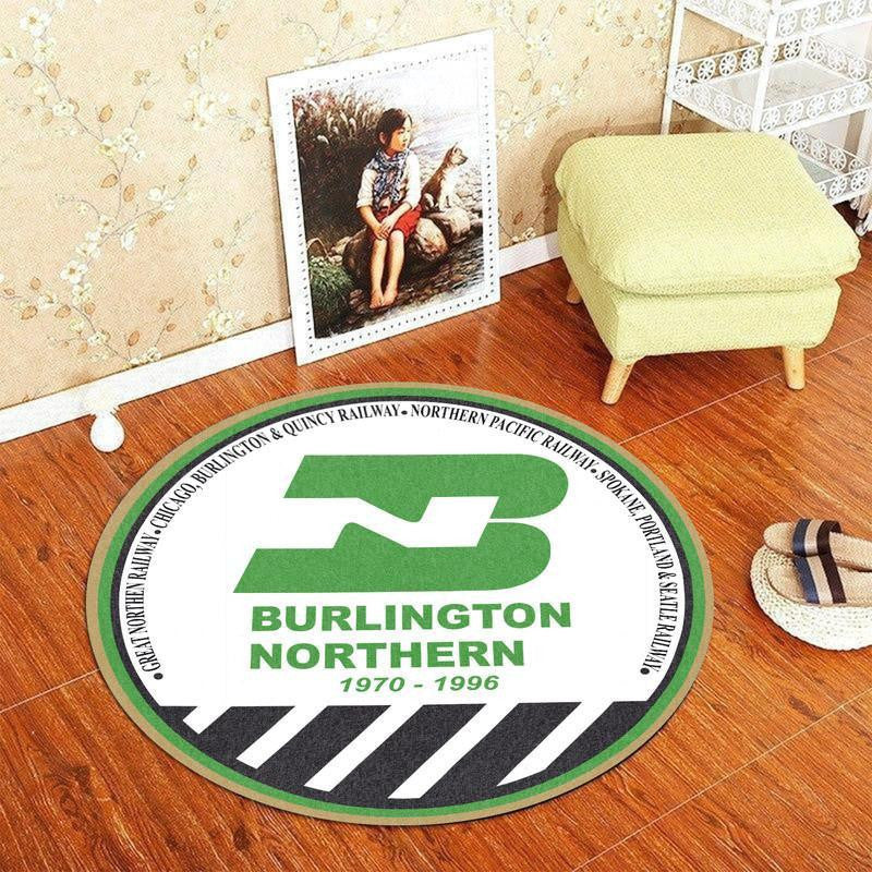 Railspirit Burlington Northern Railroad Round Mat Round Floor Mat Room Rugs Carpet Outdoor Rug Washable Rugs