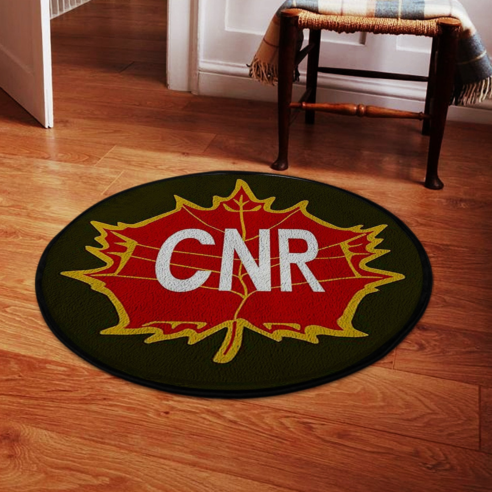 Railspirit Vintage Style Round Floor Mat Room Rugs Carpet Canadian National Railway Railroad Round Mat Round Floor Mat Room Rugs Carpet Outdoor Rug Washable Rugs