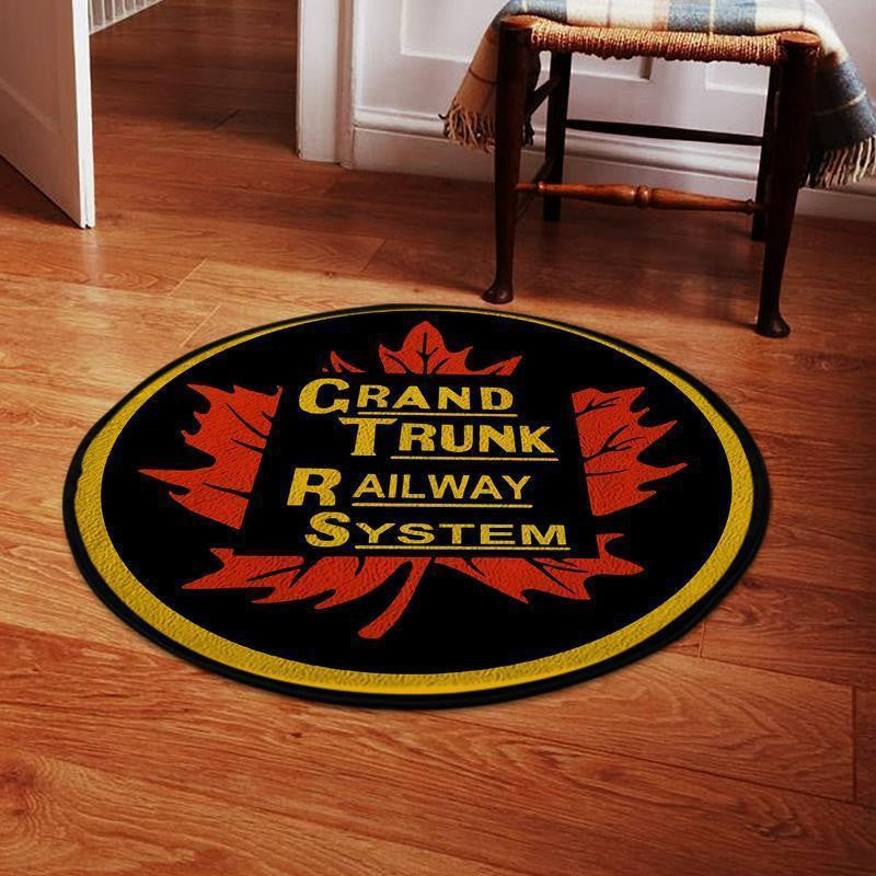 Railspirit Gtrw Round Mat Grand Trunk Railway System Round Floor Mat Room Rugs Carpet Outdoor Rug Washable Rugs