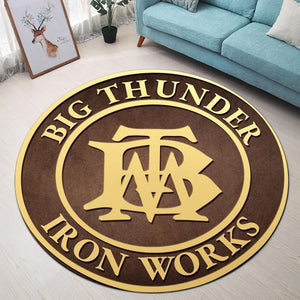 Railspirit Big Thunder Mountain Iron Works Living Room Round Mat Circle Rug