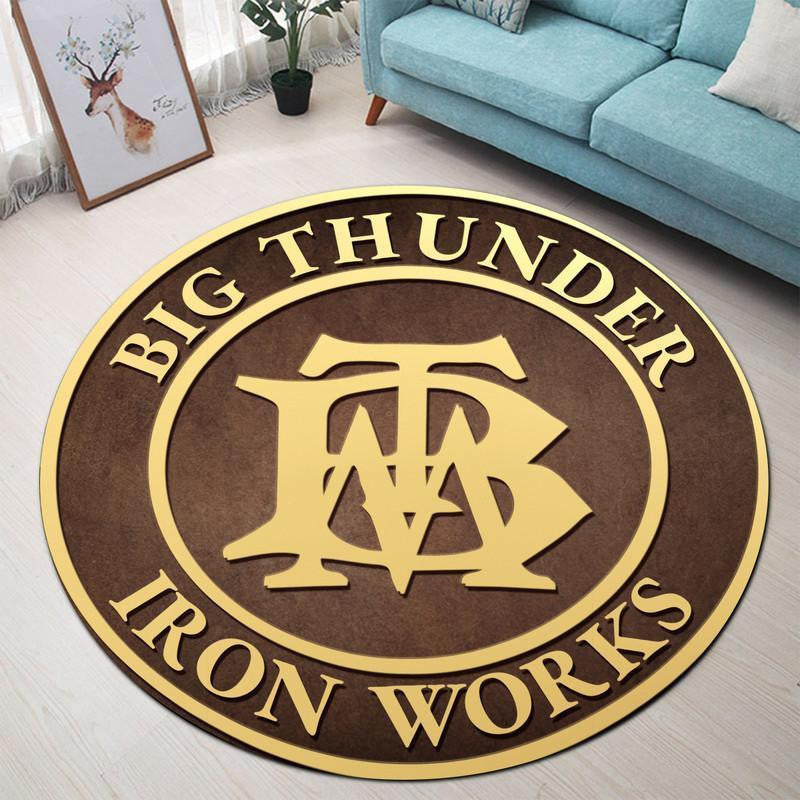 Railspirit Big Thunder Mountain Iron Works Living Room Round Mat Circle Rug