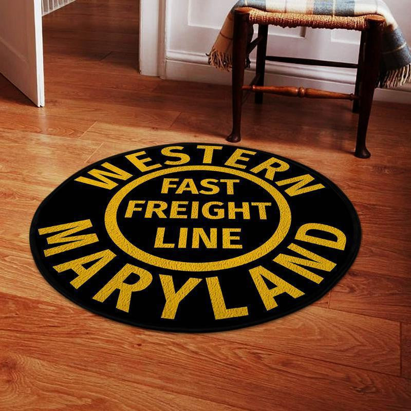 Railspirit Wmaryland Living Room Round Mat Western Maryland Railroad Circle Rug
