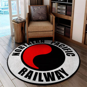 Railspirit Northern Round Mat Northern Pacific Railway Round Floor Mat Room Rugs Carpet Outdoor Rug Washable Rugs