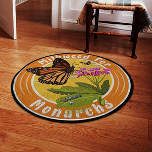 Railspirit Milkweed For Monarchs Garden Living Room Round Mat Circle Rug