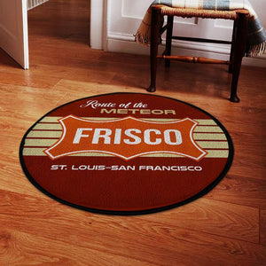 Railspirit Frisco Living Room Round Mat Frisco Rr St. Louis San Francisco Railway Railroad Circle Rug