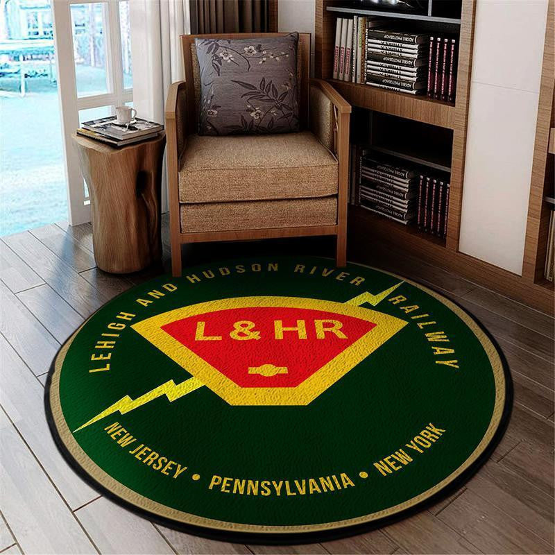 Railspirit Lehigh Living Room Round Mat Lehigh & Hudson River Railway Circle Rug