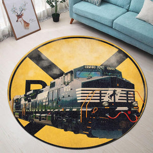 Railspirit Norfolk Southern Railroad Crossing Round Mat Round Floor Mat Room Rugs Carpet Outdoor Rug Washable Rugs