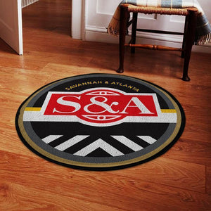 Railspirit Savannah Round Mat Savannah & Atlanta Railroad Round Floor Mat Room Rugs Carpet Outdoor Rug Washable Rugs