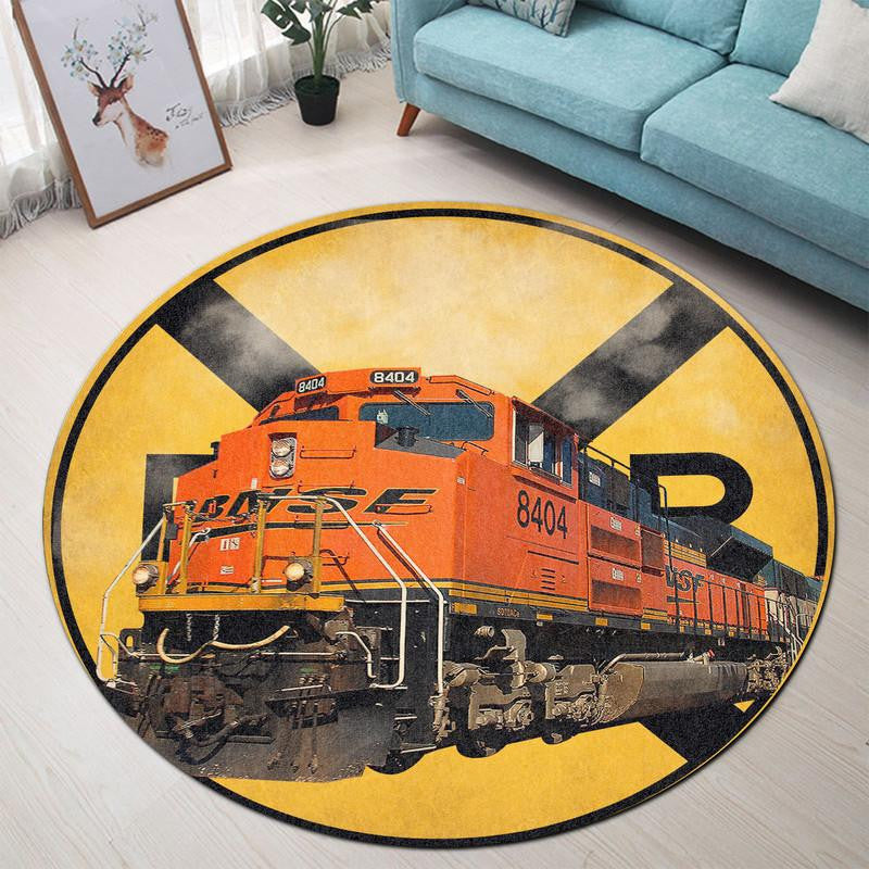 Railspirit Santa Fe Bnsf Railroad Crossing Round Mat Round Floor Mat Room Rugs Carpet Outdoor Rug Washable Rugs