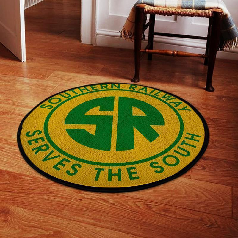 Railspirit Southern Round Mat Southern Railway Round Floor Mat Room Rugs Carpet Outdoor Rug Washable Rugs