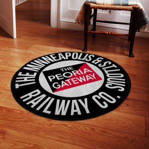 Railspirit Minneapolis Round Mat Minneapolis And St. Louis Railway Round Floor Mat Room Rugs Carpet Outdoor Rug Washable Rugs