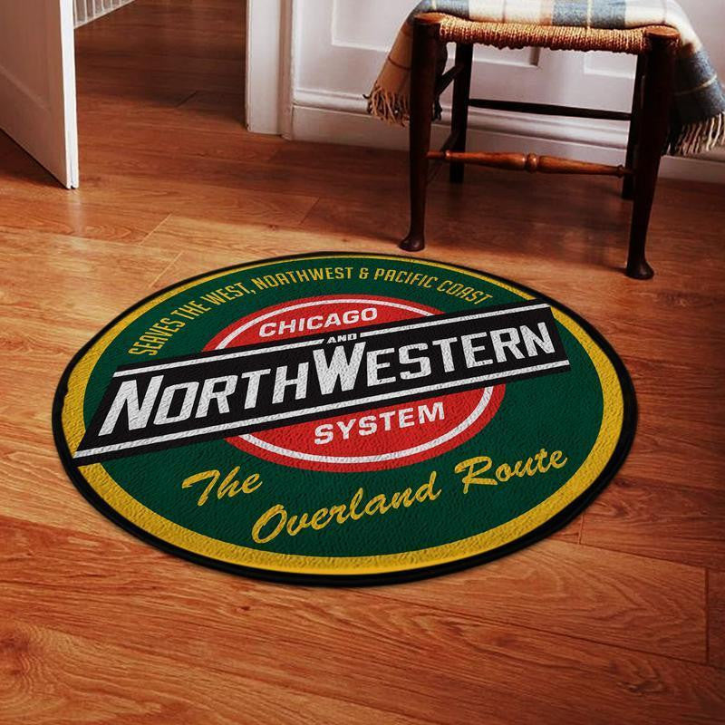Railspirit Chicago Living Room Round Mat Chicago Northwestern Circle Rug