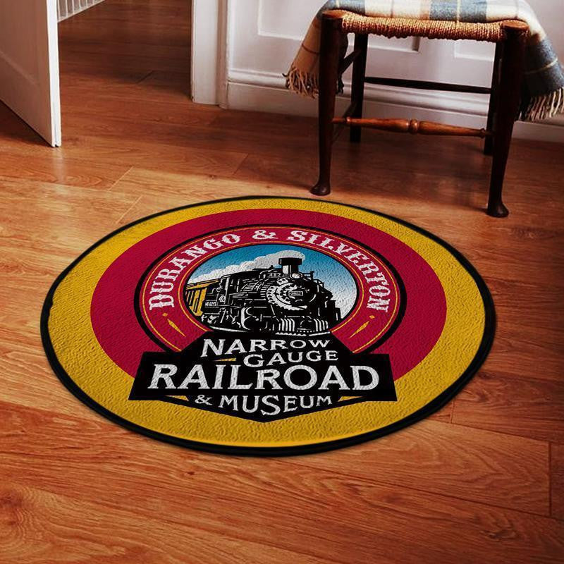 Railspirit Durango Round Mat Durango And Silverton Narrow Gauge Railroad Round Floor Mat Room Rugs Carpet Outdoor Rug Washable Rugs