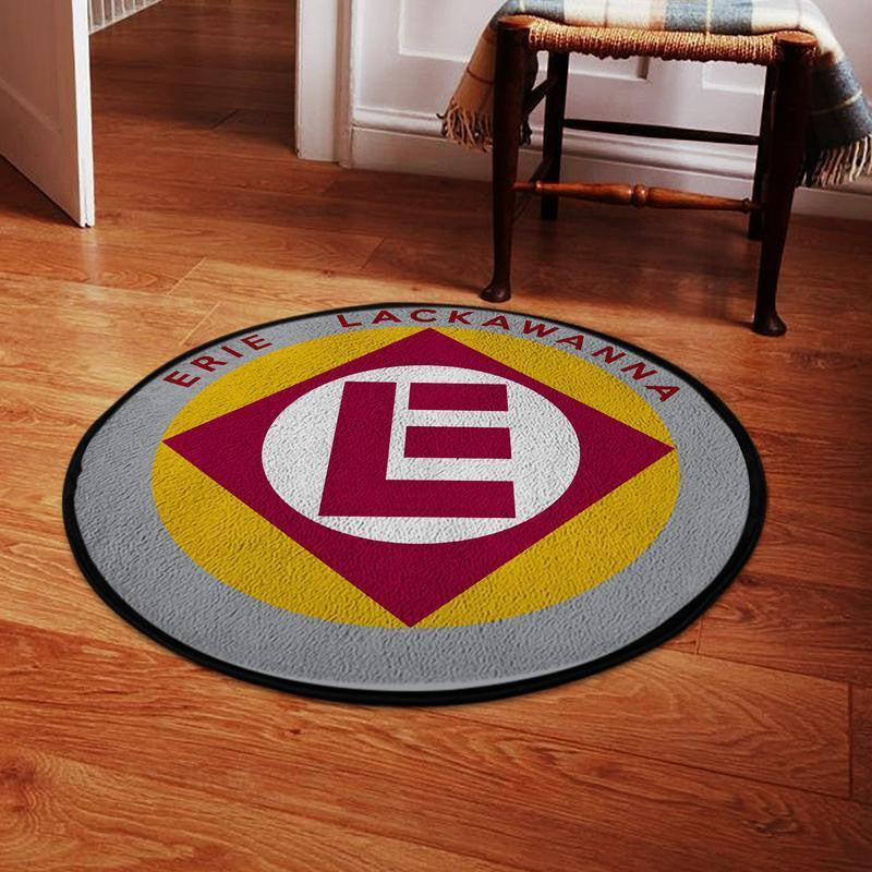 Railspirit Erie Living Room Round Mat El Erie Lackawanna Railroad Circle Rug