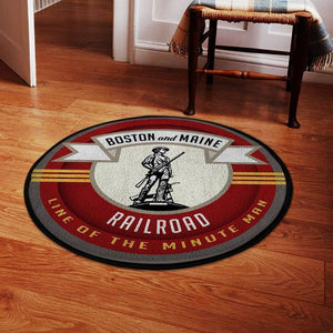 Railspirit Bostonmaine Round Mat Bm Boston & Maine Railroad Round Floor Mat Room Rugs Carpet Outdoor Rug Washable Rugs