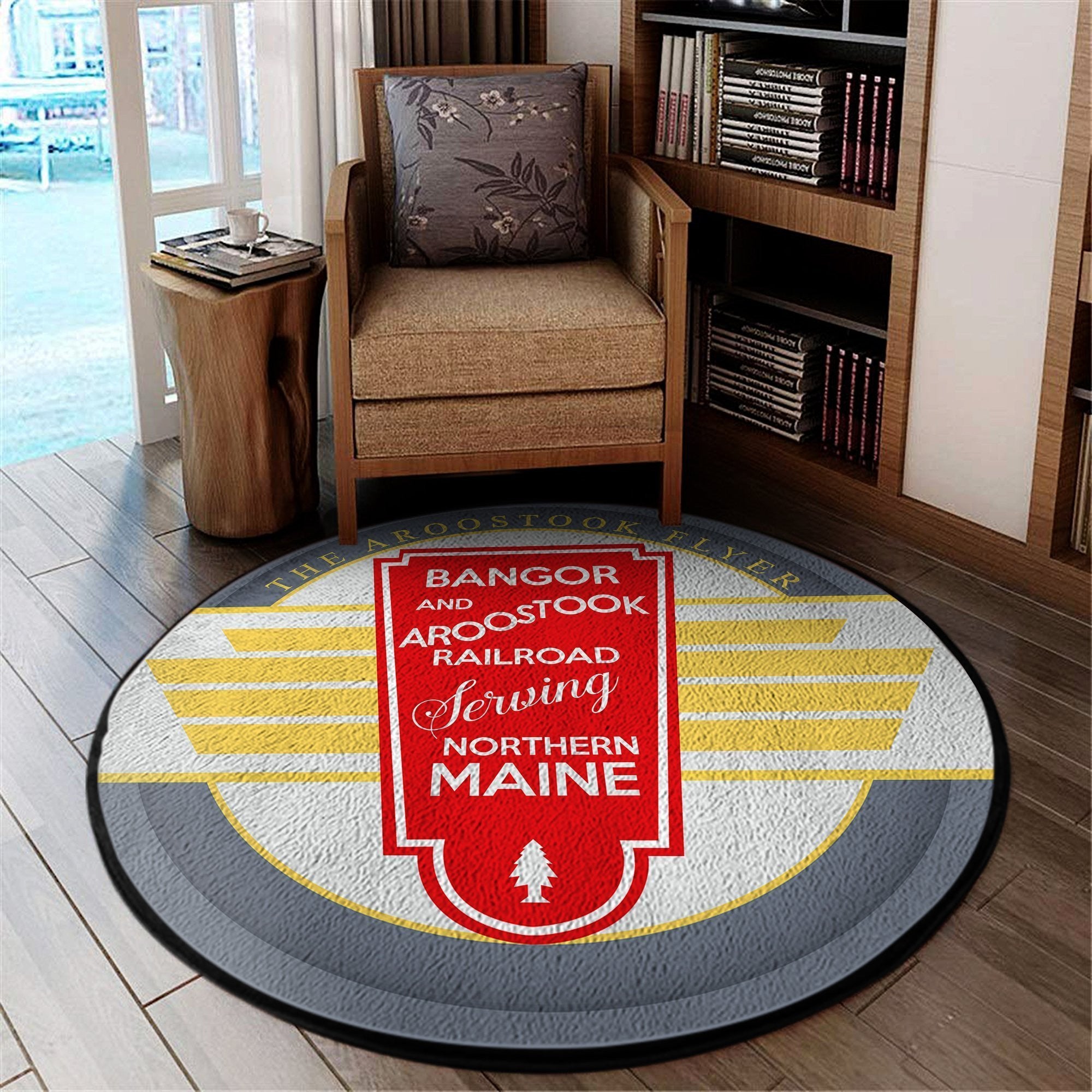 Railspirit Bar Bangor Round Mat Bangor And Aroostook Railroad Round Floor Mat Room Rugs Carpet Outdoor Rug Washable Rugs