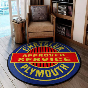 Railspirit Chrysler Plymouth Approved Car Service Living Room Round Mat Circle Rug