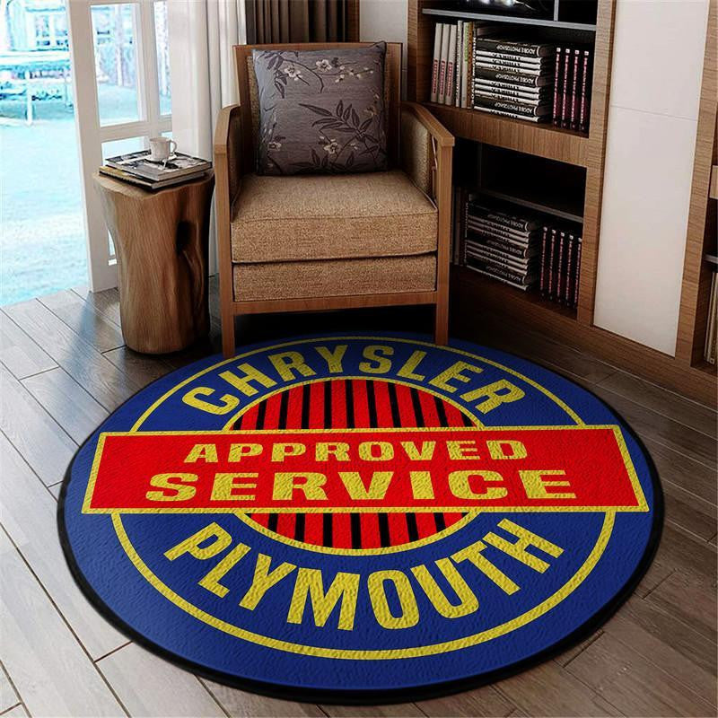 Railspirit Chrysler Plymouth Approved Car Service Living Room Round Mat Circle Rug