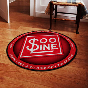 Railspirit Sooline Round Mat Soo Line Railroad Round Floor Mat Room Rugs Carpet Outdoor Rug Washable Rugs
