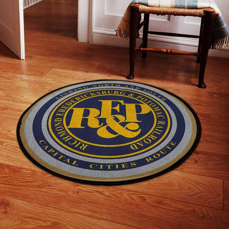 Railspirit Rfpr Round Mat Richmond Fredericksburg And Potomac Railroad Round Floor Mat Room Rugs Carpet Outdoor Rug Washable Rugs