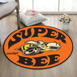 Railspirit Dodge Living Room Round Mat Dodge Charger Super Bee Circle Rug