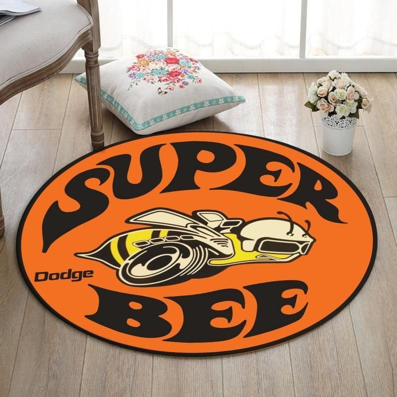 Railspirit Dodge Living Room Round Mat Dodge Charger Super Bee Circle Rug