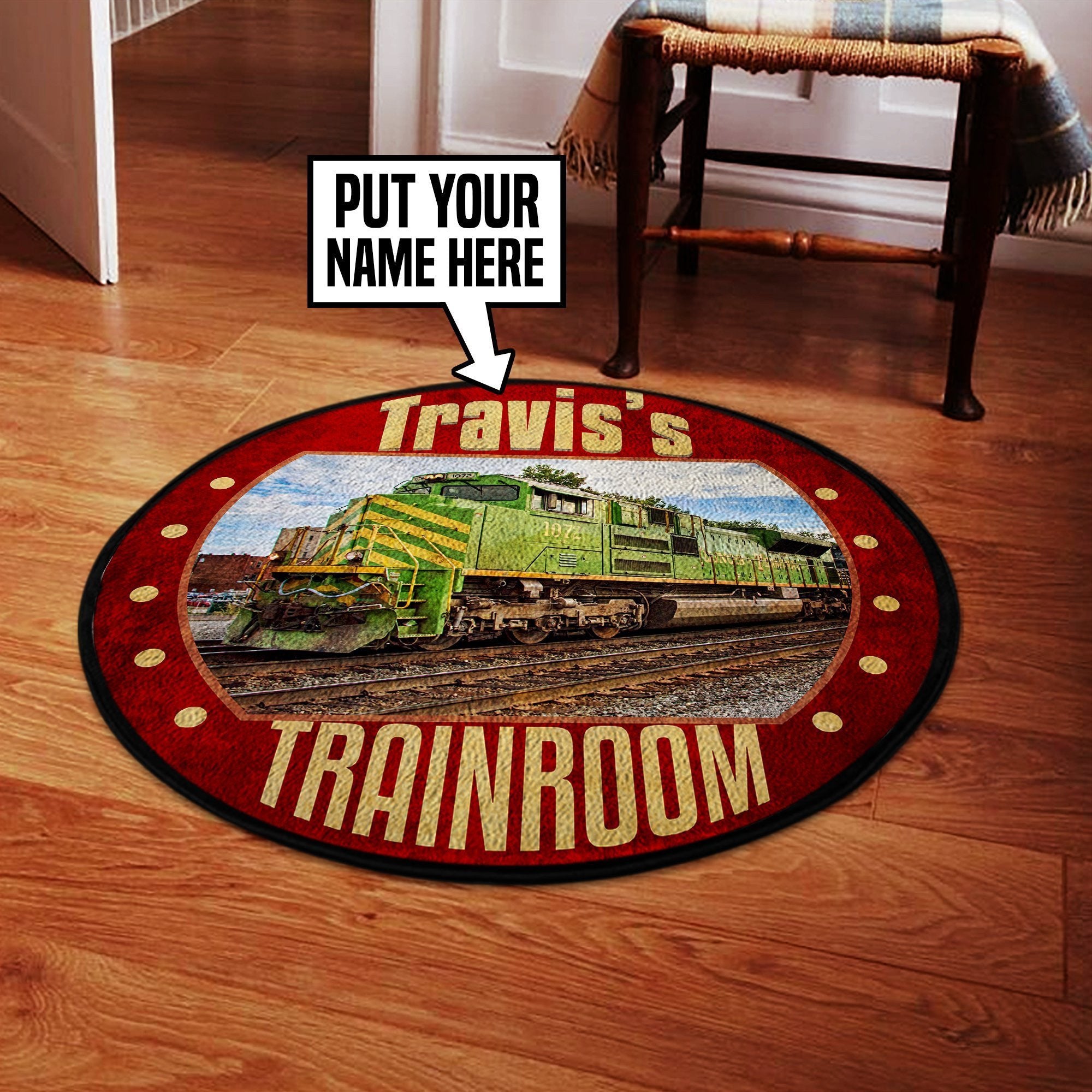 Railspirit Personalized Itc Illinois Terminal Railroad Round Mat Round Floor Mat Room Rugs Carpet Outdoor Rug Washable Rugs