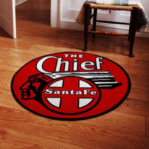 Railspirit Santafe Living Room Round Mat The Chief Santa Fe Railroad Circle Rug
