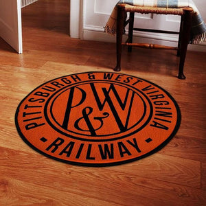 Railspirit Pittsburgh Living Room Round Mat Pittsburgh & West Virginia Railway Circle Rug