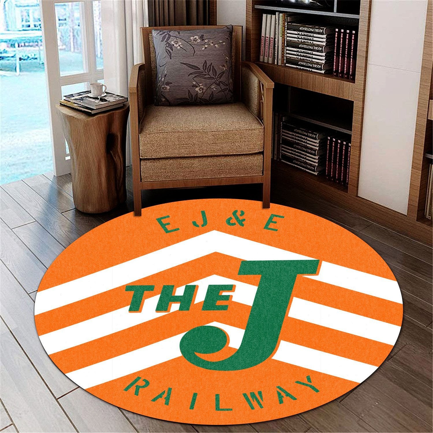 Railspirit The J Joliet And Eastern Railway Round Mat Round Floor Mat Room Rugs Carpet Outdoor Rug Washable Rugs