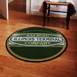 Railspirit Illinois Round Mat Illinois Terminal Railroad Round Floor Mat Room Rugs Carpet Outdoor Rug Washable Rugs