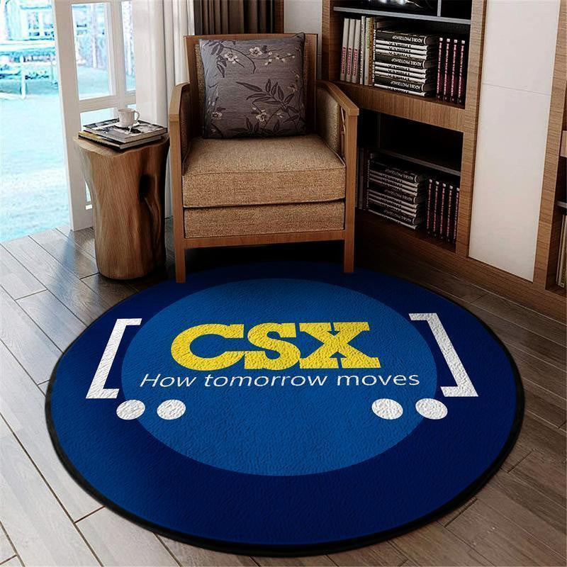 Railspirit Csx Round Mat Csx Railroad Round Floor Mat Room Rugs Carpet Outdoor Rug Washable Rugs