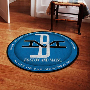 Railspirit Bostonmaine Living Room Round Mat Bm Boston & Maine Railroad Circle Rug