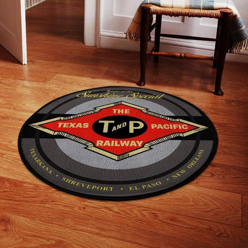 Railspirit Texaspacific Living Room Round Mat The Texas Pacific Railway Circle Rug