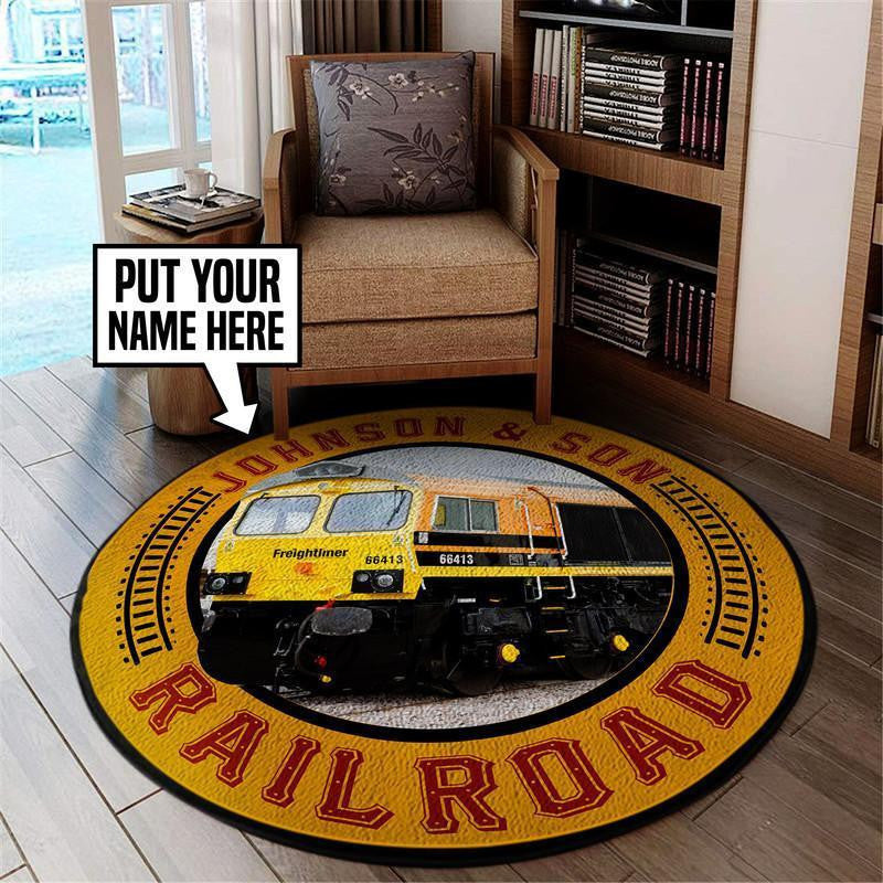 Railspirit Personalized Freightliner Railway Uk Round Mat Round Floor Mat Room Rugs Carpet Outdoor Rug Washable Rugs