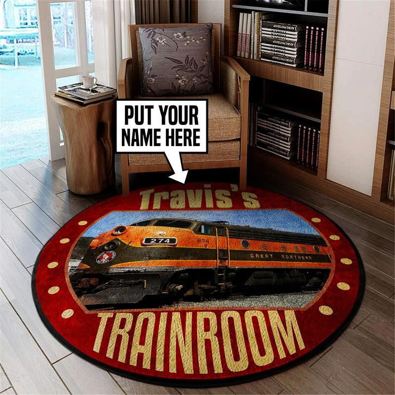 Railspirit Personalized Gnr Great Northern Railway Living Room Round Mat Circle Rug